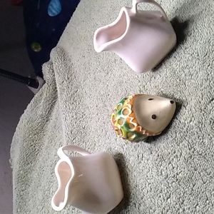 Handmade creamer pot and pick holder